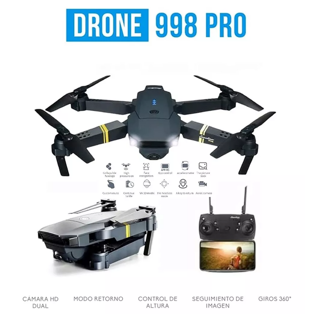 Dron 998-PRO con Doble Cámara 4K