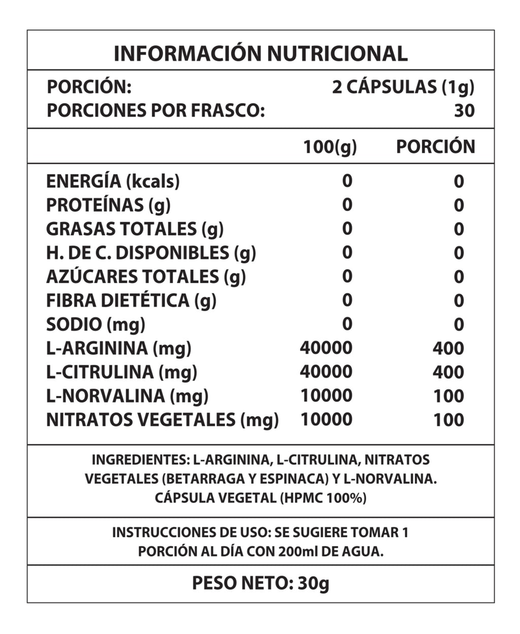 Óxido Nítrico 1000 mg | Rendimiento Máximo